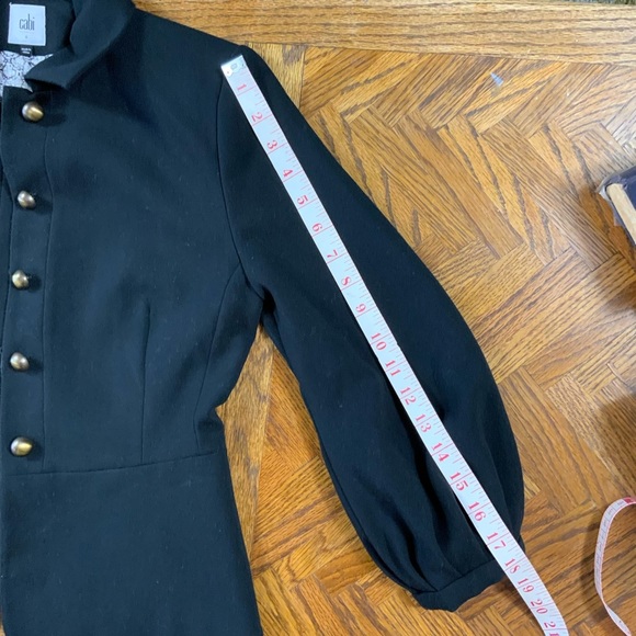 CAbi Abbott Blazer Jacket Black Ponte Knit Button 3/4 Puff Sleeve 3027 Size 4 - Picture 12 of 13